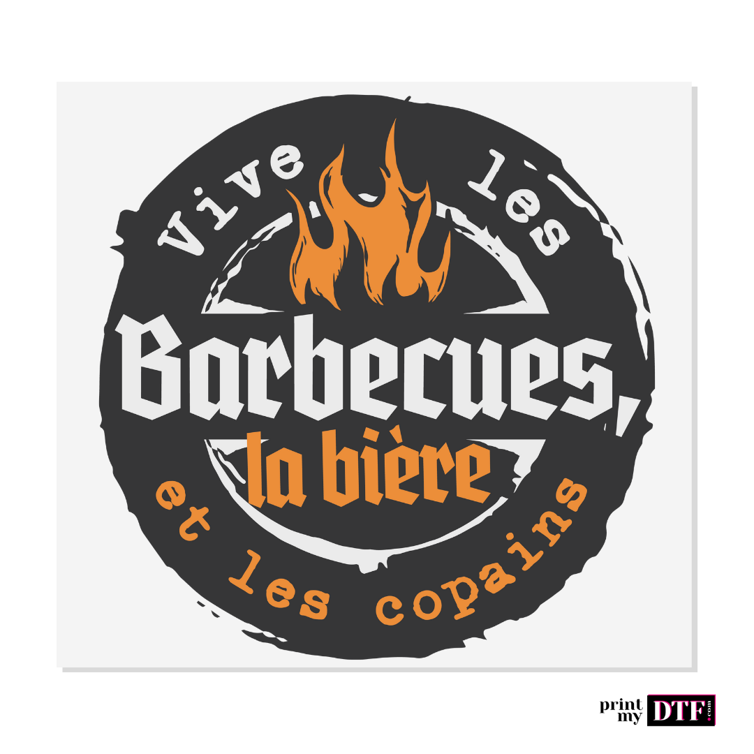 Design prêt à presser - Vive les barbecues - Transfert DTF