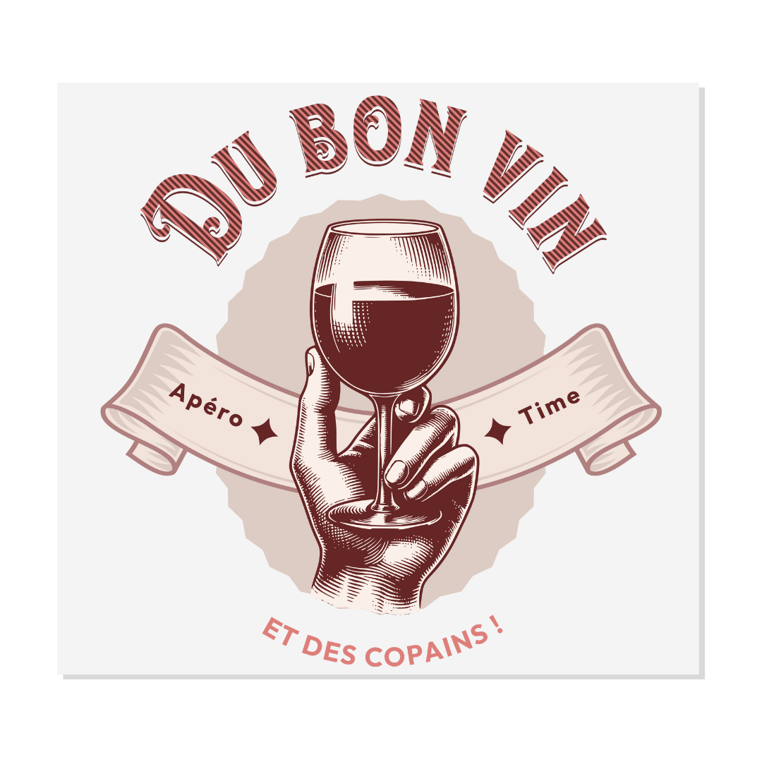 Design prêt à presser - Du bon vin - Transfert DTF