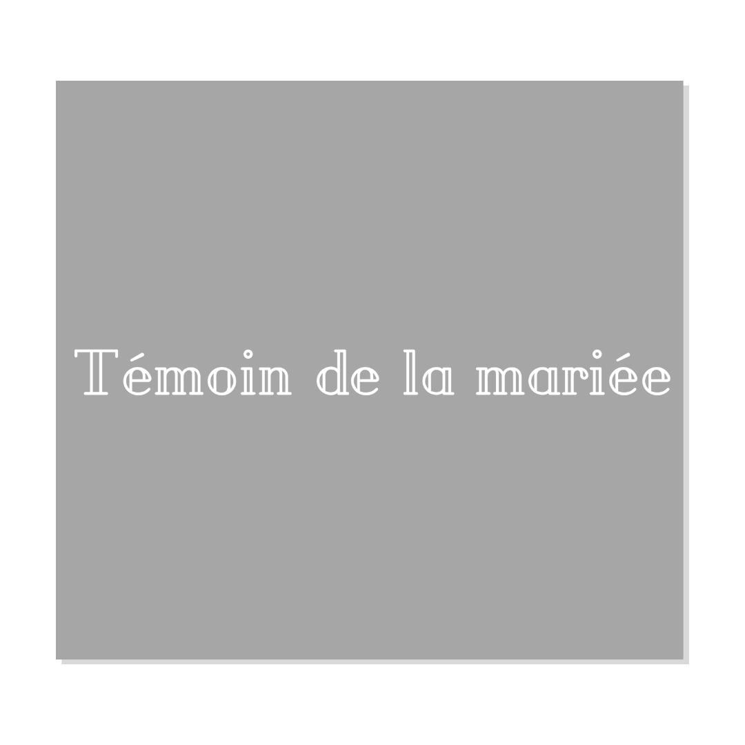 Design prêt à presser - Témoin de la mariée - Transfert DTF