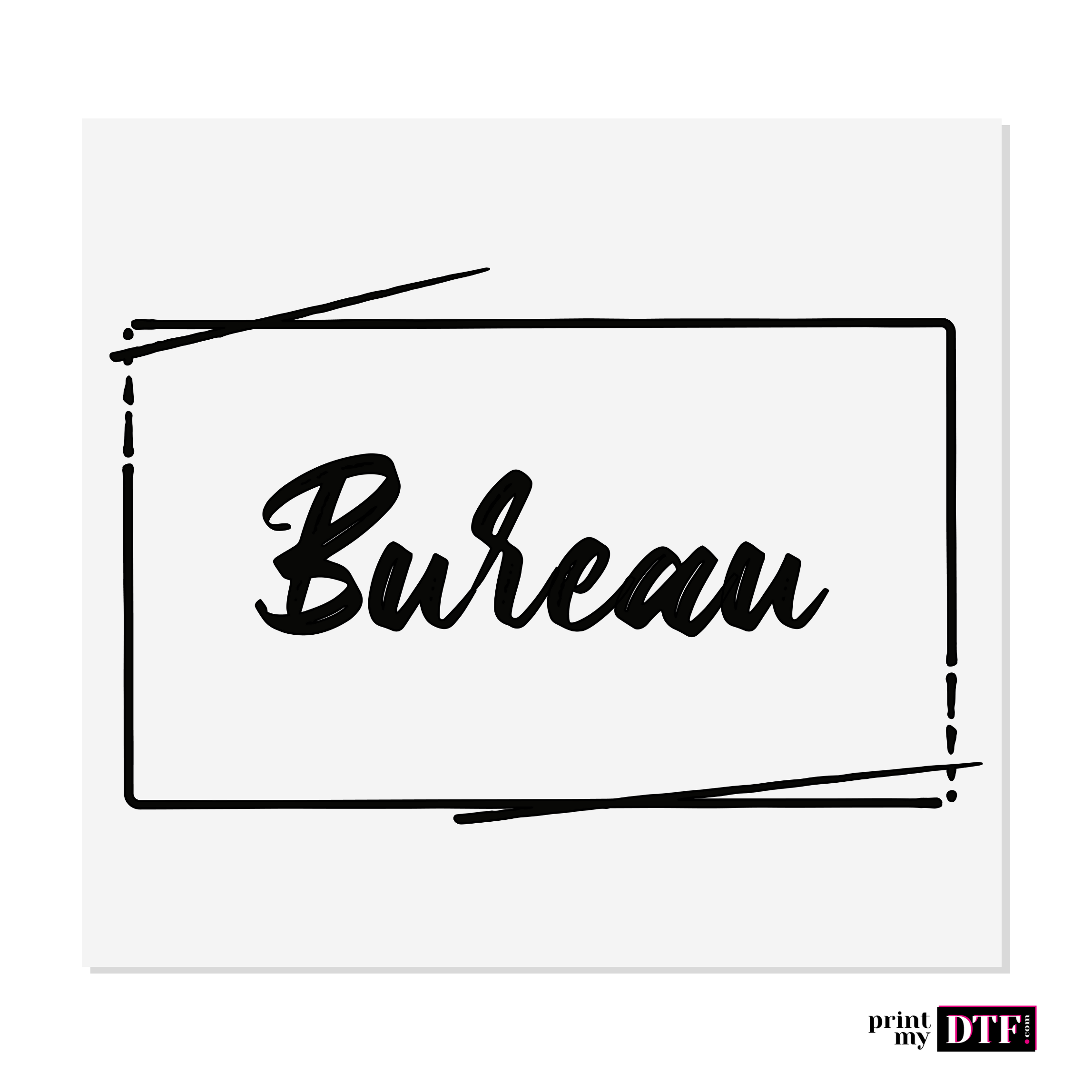 Sticker prêt à poser - Bureau noir - Sticker UV DTF