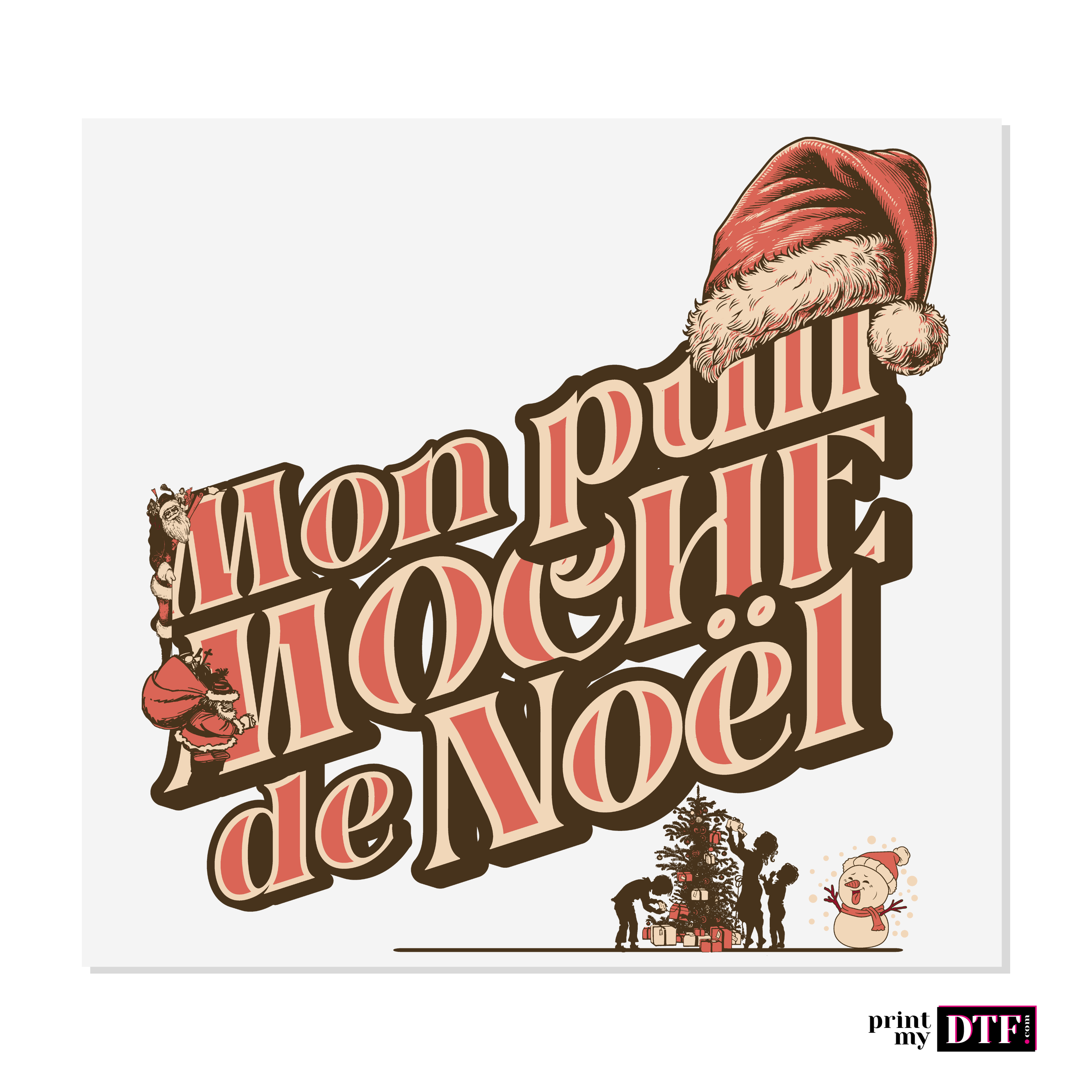 Design prêt à presser - Mon pull moche - Transfert DTF