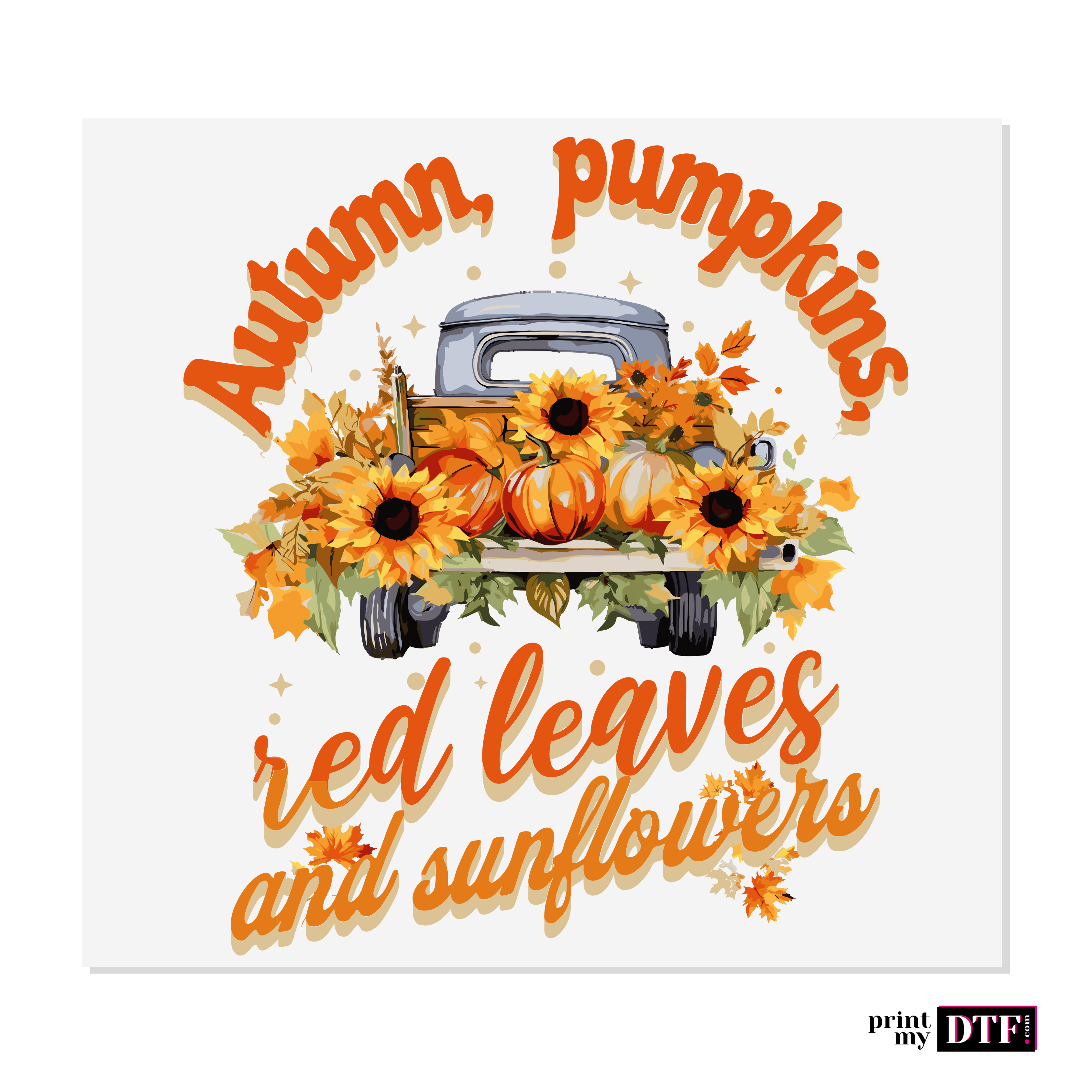 Sticker prêt à poser - Automne, citrouilles et tournesols - Sticker UV DTF